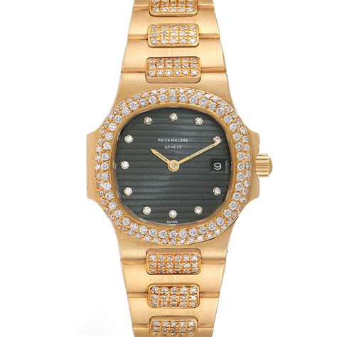 patek philippe ladies nautilus champagne diamond dial 18k yellow gold|Patek Philippe Nautilus Ladies .